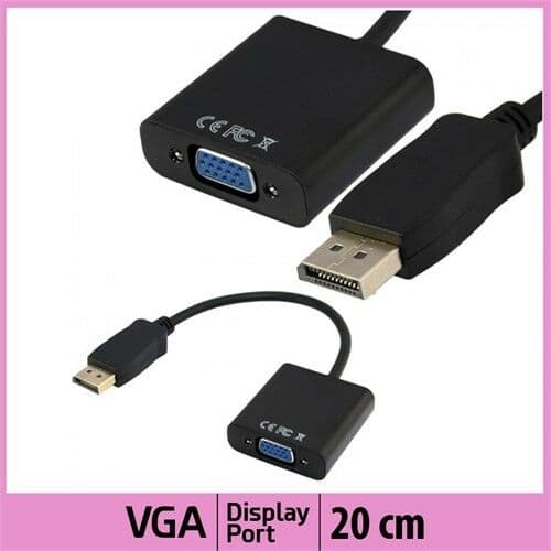 Gabble DisplayPort to VGA Dönüştürücü Kablo 20 cm