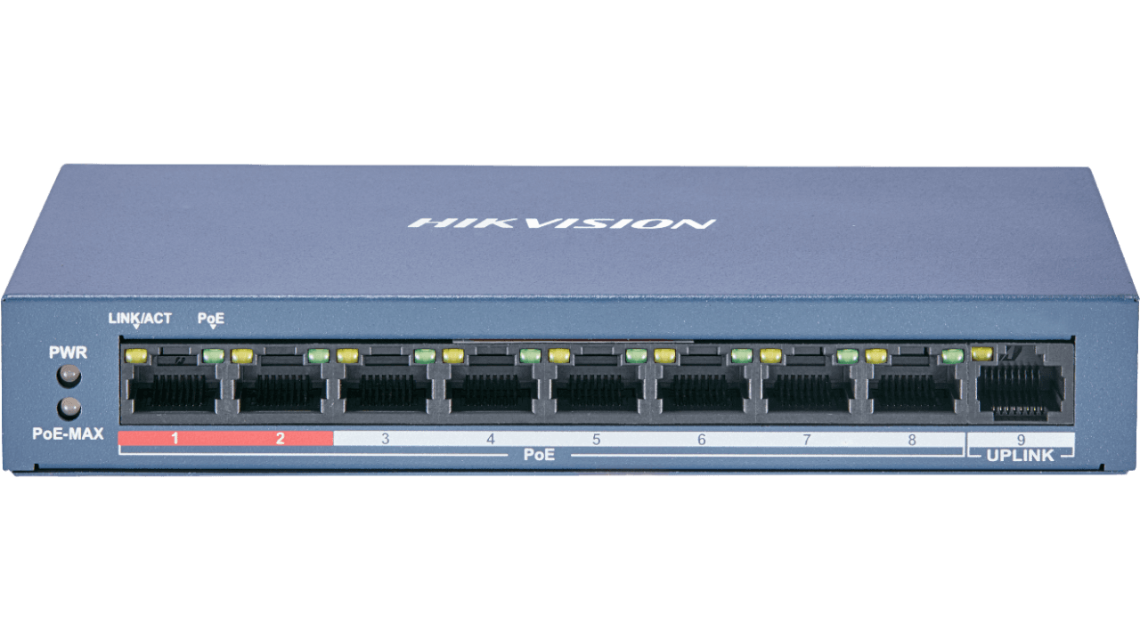 Hikvision DS-3E0109P-E/M(B) 8 Port 10/100 POE Switch