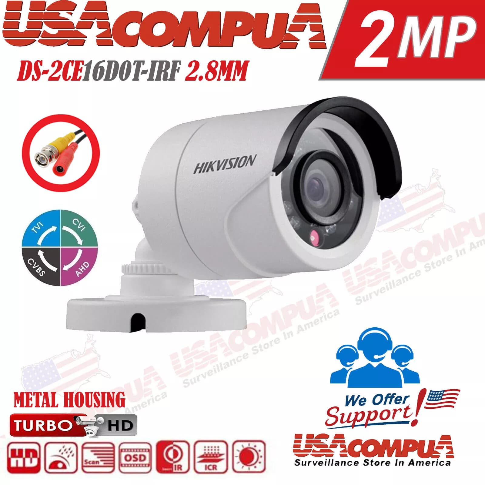 Hikvision DS-2CE16D0T-EXIPF TVI 1080p 2 MP Kamera