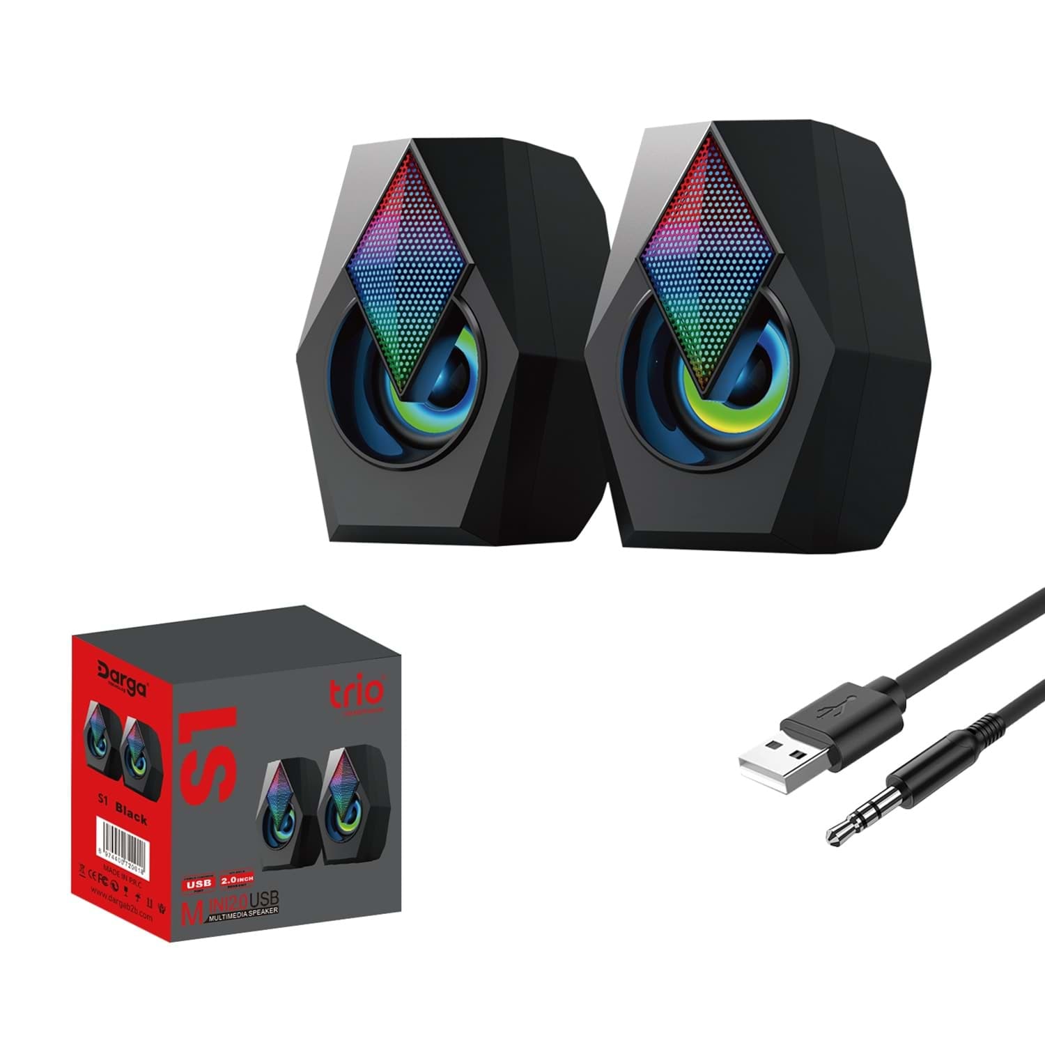 Trio TRS1 LED'li Bilgisayar Hoparlörü