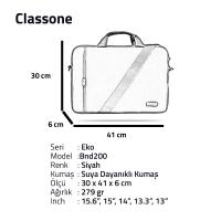 Classone BND200 Eko1 Serisi 15,6 inch Notebook Çantası / Siyah