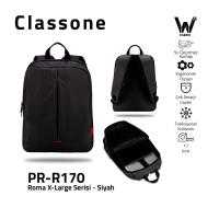 Classone PR-R170 Roma XL Serisi WTXpro Su Geçirmez Kumaş Notebook 17 inch Sırt Çantası / Siyah