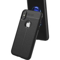 ZORE Apple iPhone x Deri Görünümlü Telefon Kılıfı Siyah
